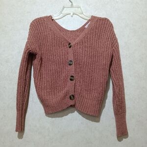 Sincerely Jules Size Small Women's Pink Knit Sweater Cropped
